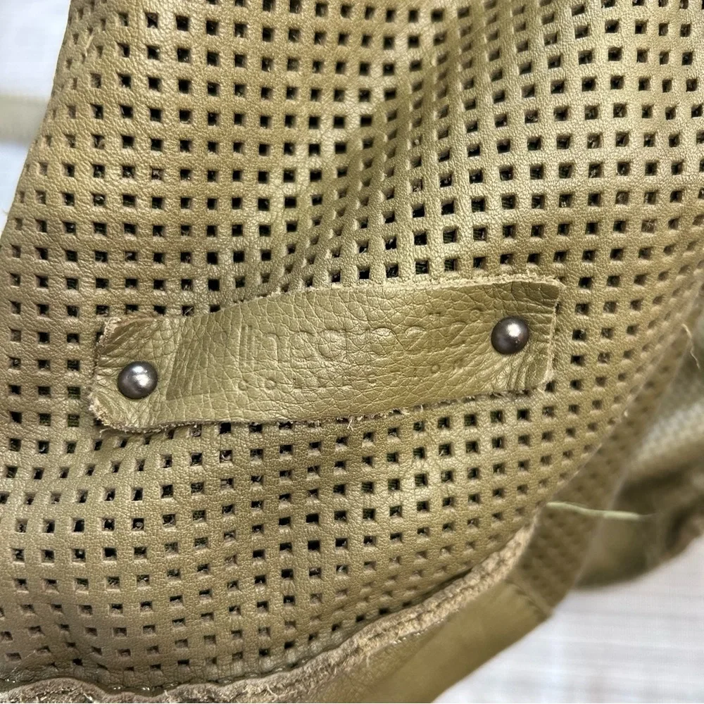 Linea Pelle Soft Leather Olive Green Messenger Bag